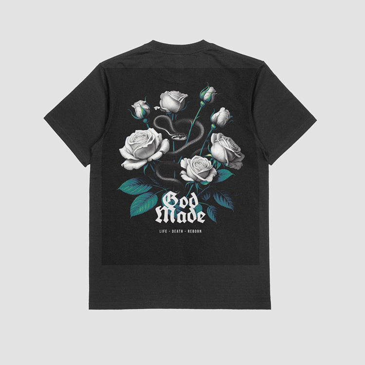Camiseta God Mode Unisex – Serpiente y Rosas