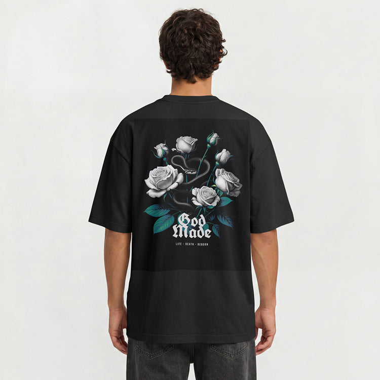 Camiseta God Mode Unisex – Serpiente y Rosas