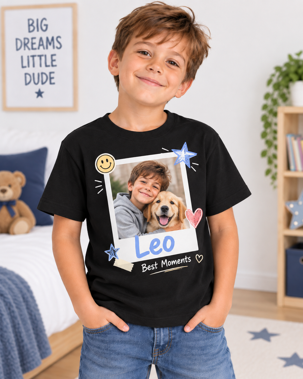 Camiseta Infantil Personalizada con Mascota y Nombre