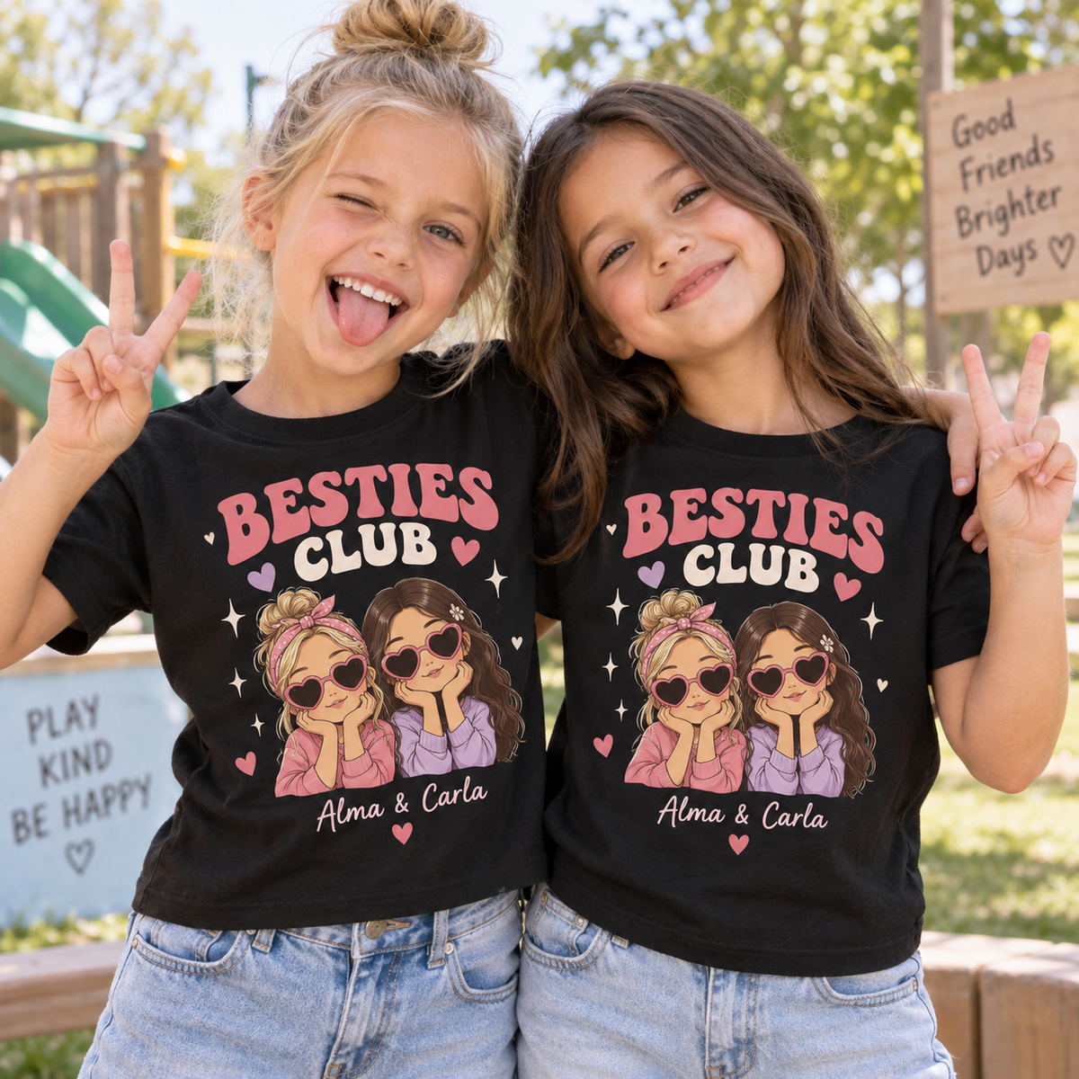 Camiseta Infantil Personalizada para Amigos y Hermanos