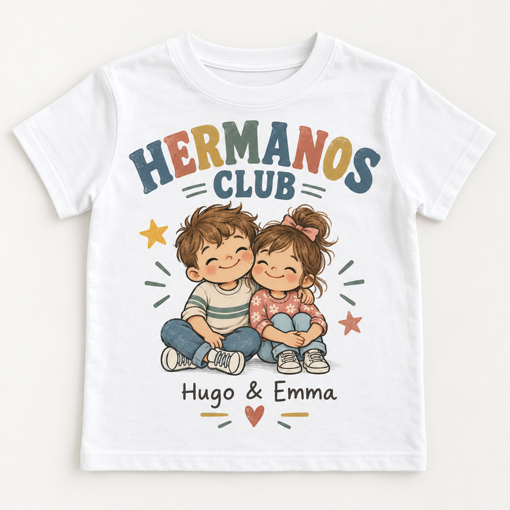 Camiseta Infantil Personalizada para Amigos y Hermanos
