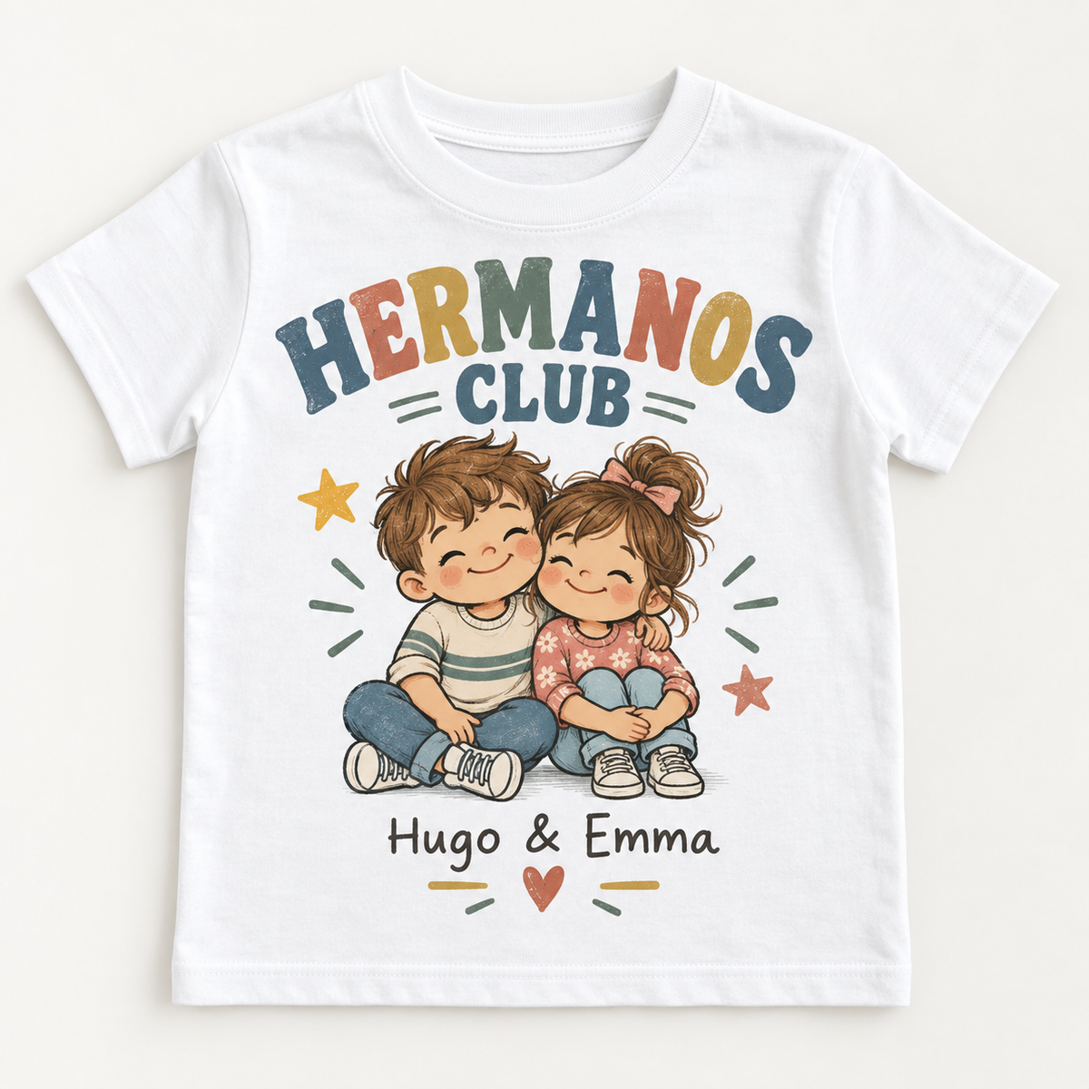 Camiseta Infantil Personalizada para Amigos y Hermanos