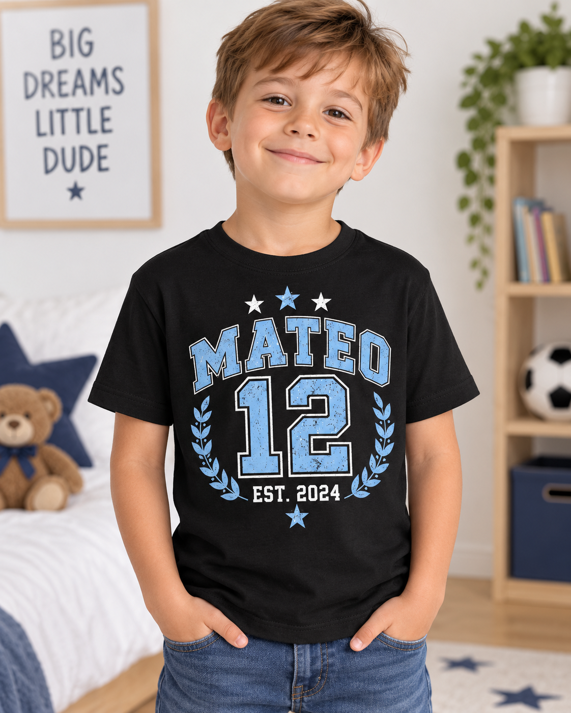 Camiseta Infantil Personalizada con Nombre y Número