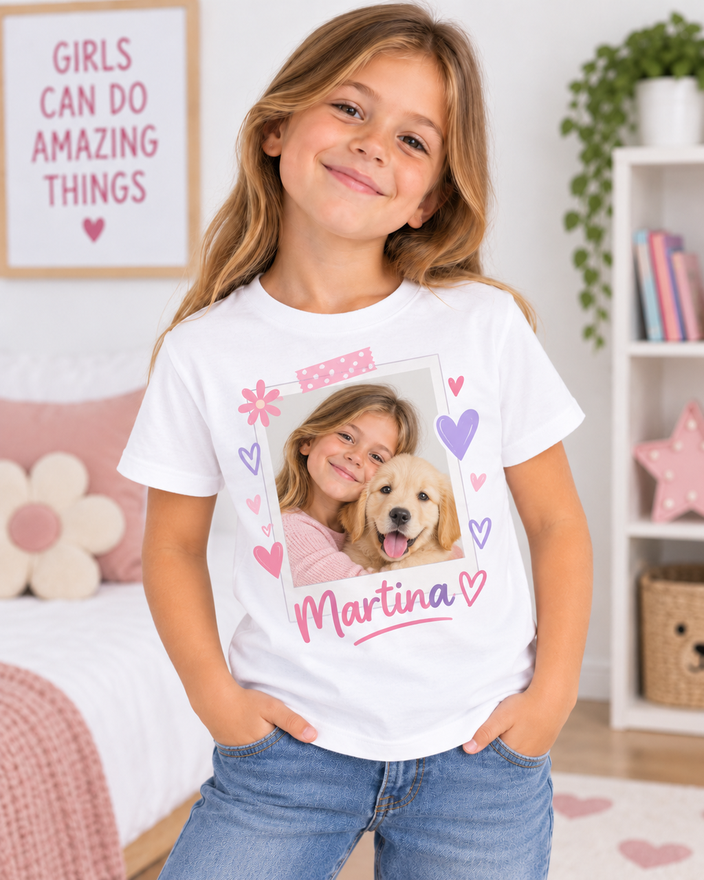 Camiseta Infantil Personalizada con Mascota y Nombre