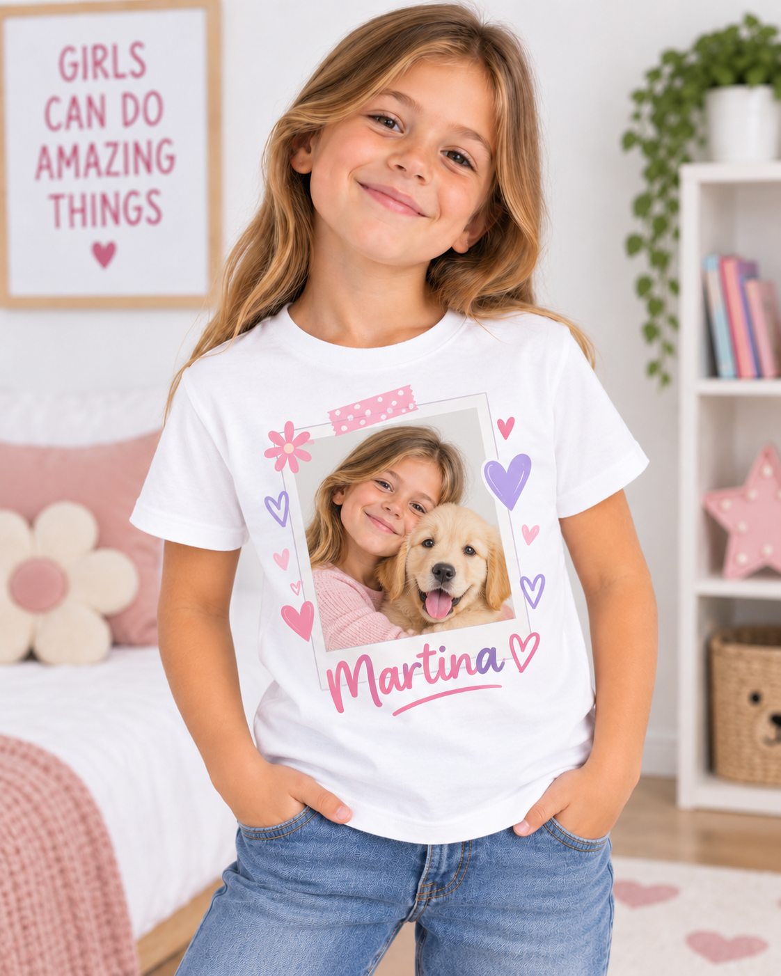 Camiseta Infantil Personalizada con Mascota y Nombre