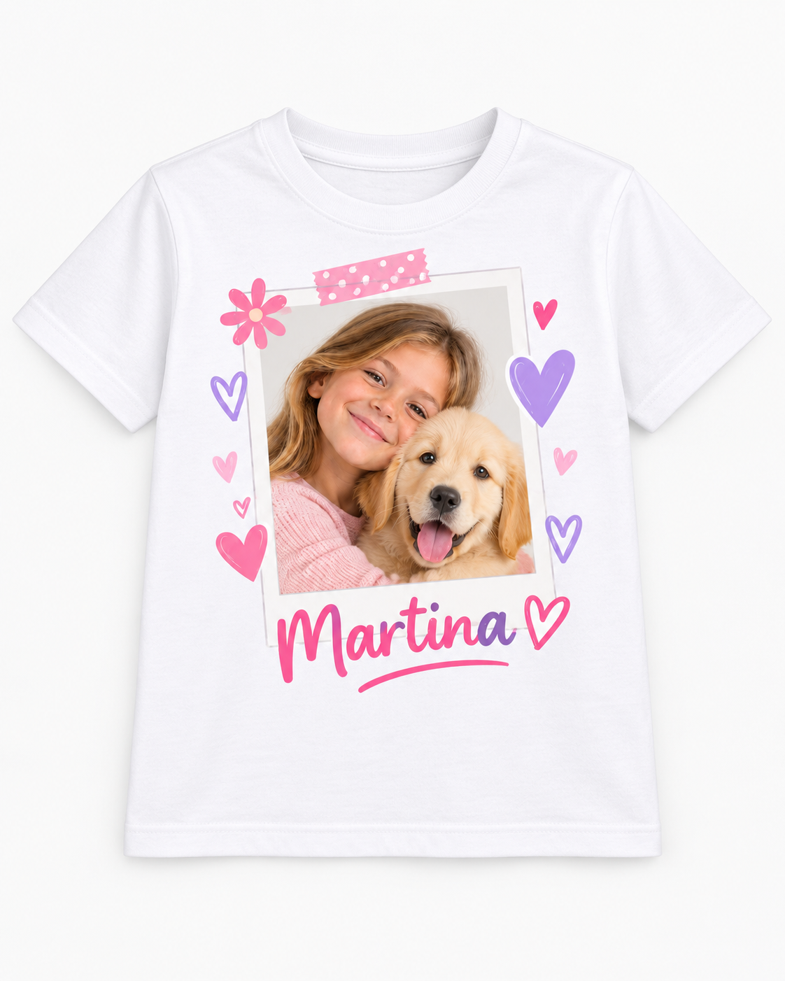 Camiseta Infantil Personalizada con Mascota y Nombre