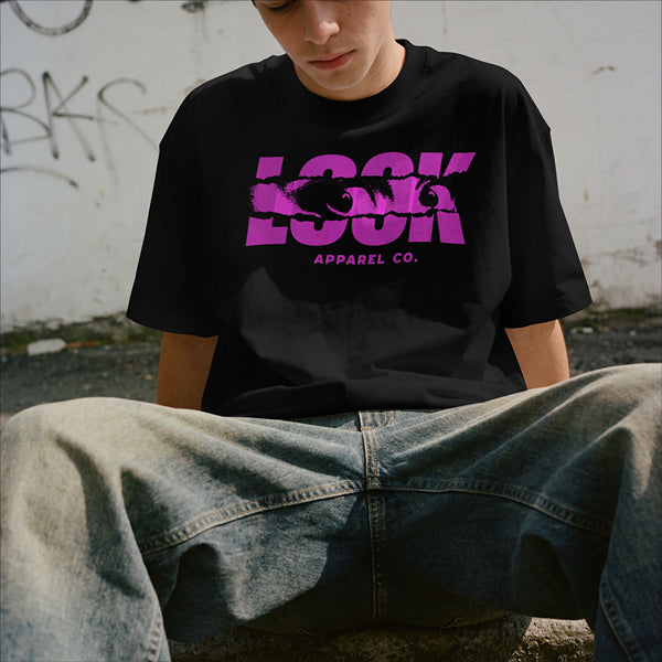 Camiseta unisex LOOK negra – Estilo urbano