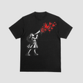 Camiseta Niña y Mariposas negra