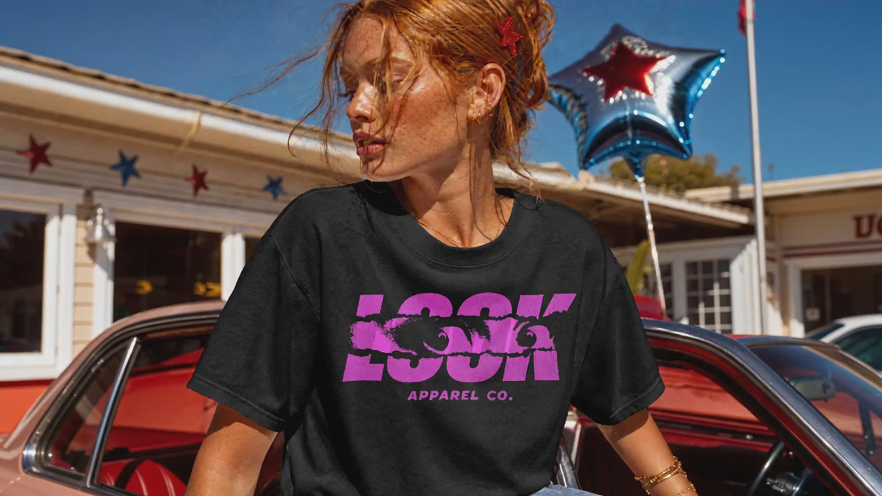 Camiseta unisex LOOK negra – Estilo urbano